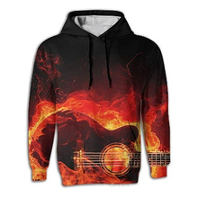 Men's Guitar On Fire 3D printing hoodie